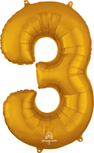 Folija balon številka 3 Gold