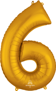 Folija balon številka 6 Gold