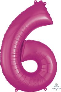 Folija balon številka 6 Pink 