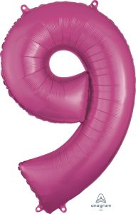 Folija balon številka 9 Pink