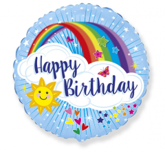 Standard FX Happy Birthday with Rainbow folija balon
