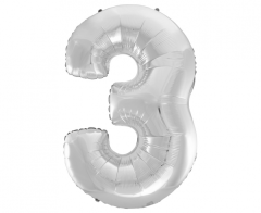 Folija balon B&C številka 3 Silver