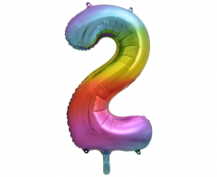 Folija balon B&C številka 2 Rainbow