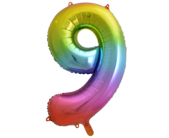 Folija balon B&C številka 9 Rainbow