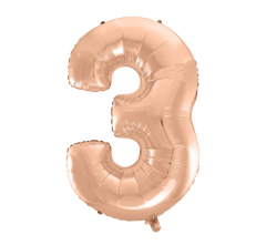 Folija balon B&C številka 3 Rose Gold