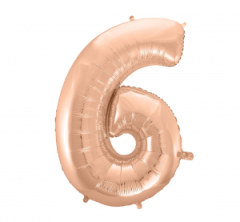  Folija balon B&C  številka 6 Rose Gold