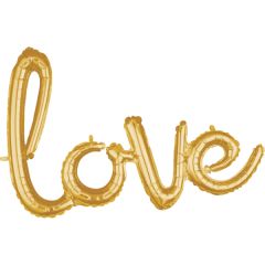 Napis Love gold folija balon 78x53 cm