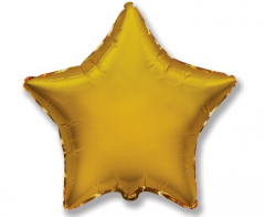 Mini zvezda folija balon na palčki 22,5 cm -  Gold