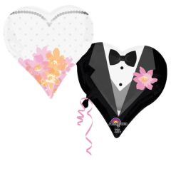 Maxi Wedding Couple Hearts folija balon
