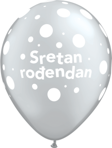 Lateks baloni Sretan rođendan Silver