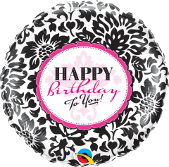 Standard Bday Elegant Damask folija balon