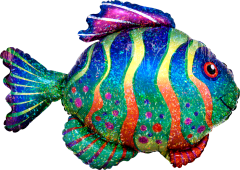 Maxi Holographic Colorful Fish folija balon