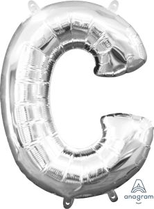 Mini folija balon črka C Silver