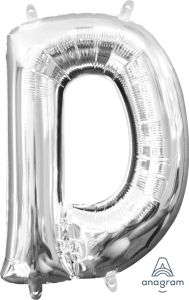 Mini folija balon črka D Silver  