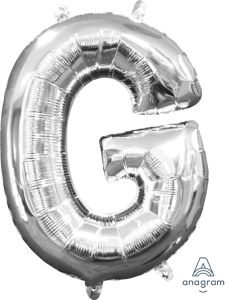 Mini folija balon črka G Silver  