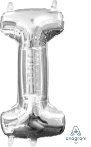 Mini folija balon črka I Silver