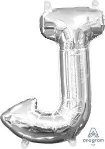 Mini folija balon črka J Silver