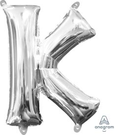 Mini folija balon črka K Silver