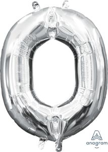 Mini folija balon črka O Silver  