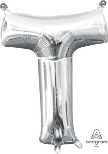 Mini folija balon črka T Silver