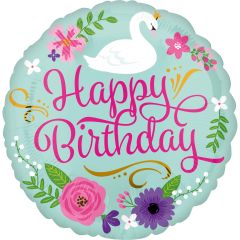 Standard Floral Swan folija balon