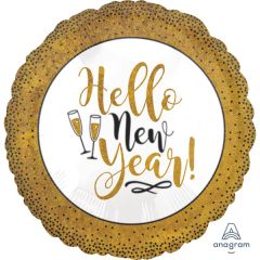 Gold Glitter New Year folija balon