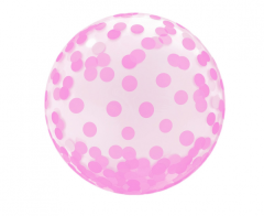 Crystal  pink dots, 18" pvc balon