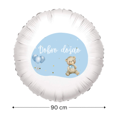 90 cm Dobro Došao blue folija balon