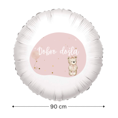 90 cm Dobro Došla pink folija balon