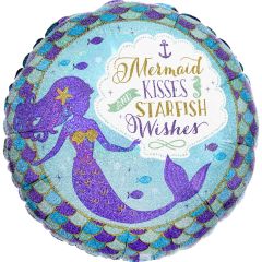 Standard Mermaid Wishes & Kisses folija balon