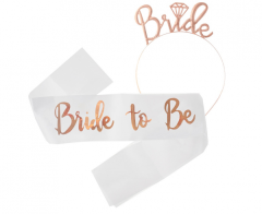 Sash and headband set Bride