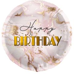 Standard Birthday Marble Pink folija balon