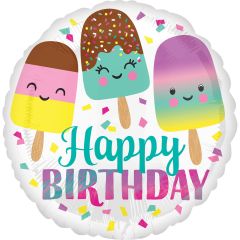 Standard Happy Ice Cream Birthday folija balon