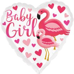 Standard Flamingo Baby Girl folija balon