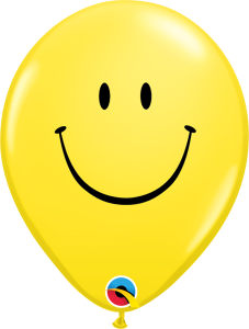 Lateks baloni 28cm Smile Face Yellow 1 Kos