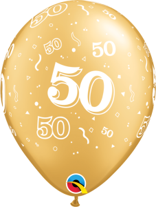 Lateks baloni 28cm 50 A Round Gold 