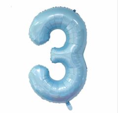 Folija balon številka 3 Pastel Blue