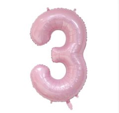 Folija balon številka 3 Pastel Pink