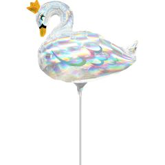Iridescent Swan folija balon na palčki