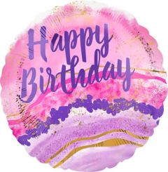 Standard Birthday Watercolor Marble folija balon 