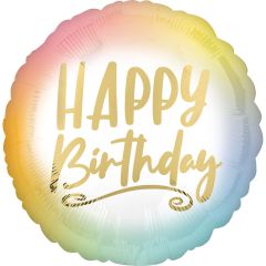 Standard Ombre and Gold Happy Birthday folija balon