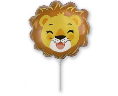 Mini Lion Head 14" FX  folija balon na palčki 