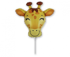 Mini Giraffe Head folija balon na palčki