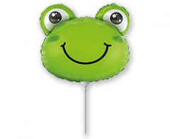 Mini 14"FX Frog Head folija balon na palčki