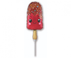 Mini 14"FX Ice on Stick Red folija balon na palčki