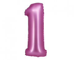Folija balon B&C številka 1 Satin Pink