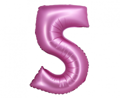 Folija balon B&C številka 5 Satin Pink