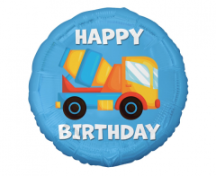 Standard Concrete Mixer Happy Birthday folija balon