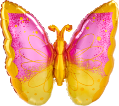 Maxi Pink Yellow Butterffly folija balon