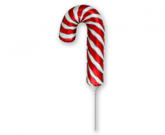 Mini XMas Lollipop White Red folija balon na palčki